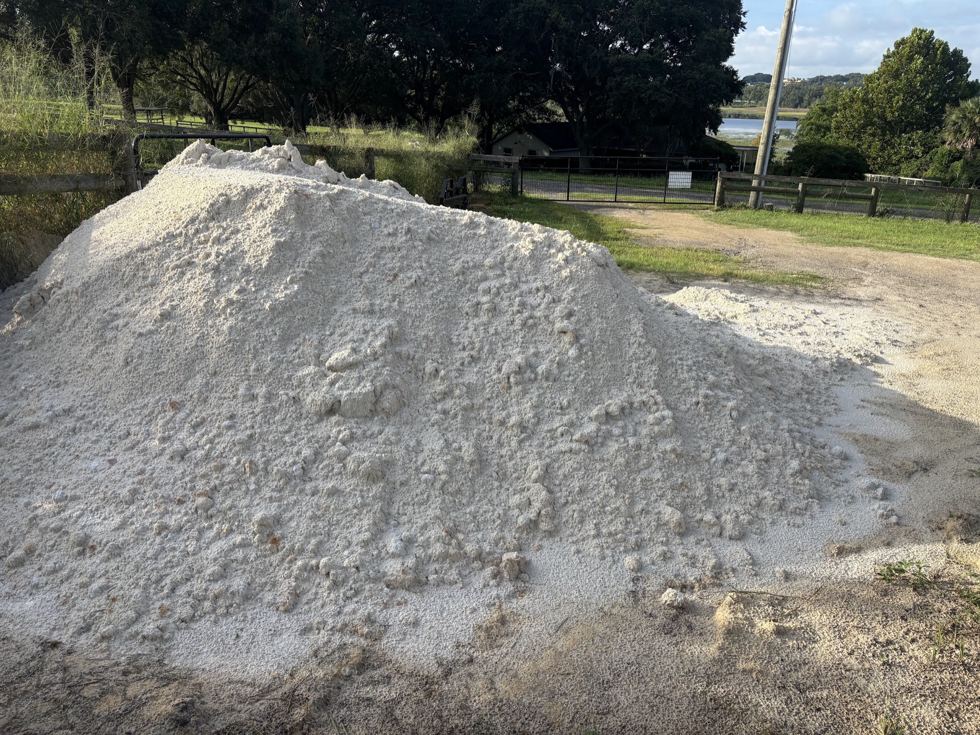 Dump truck hauling aggregate material
