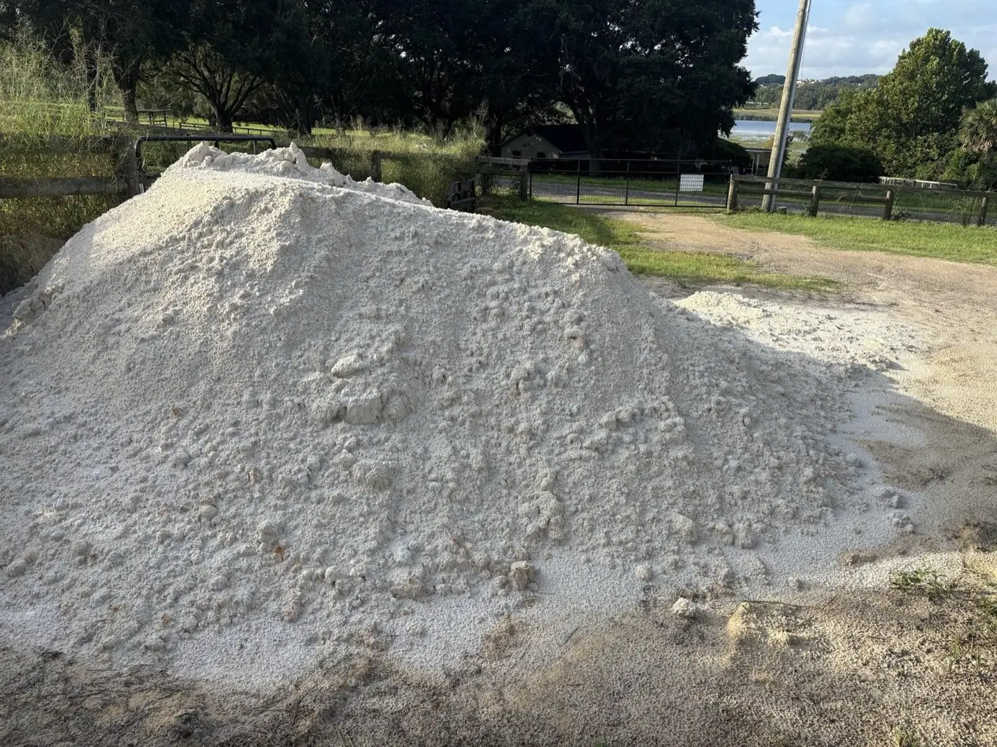 Pile of Florida lime rock delivered by Alex and Family Trucking in Central Florida